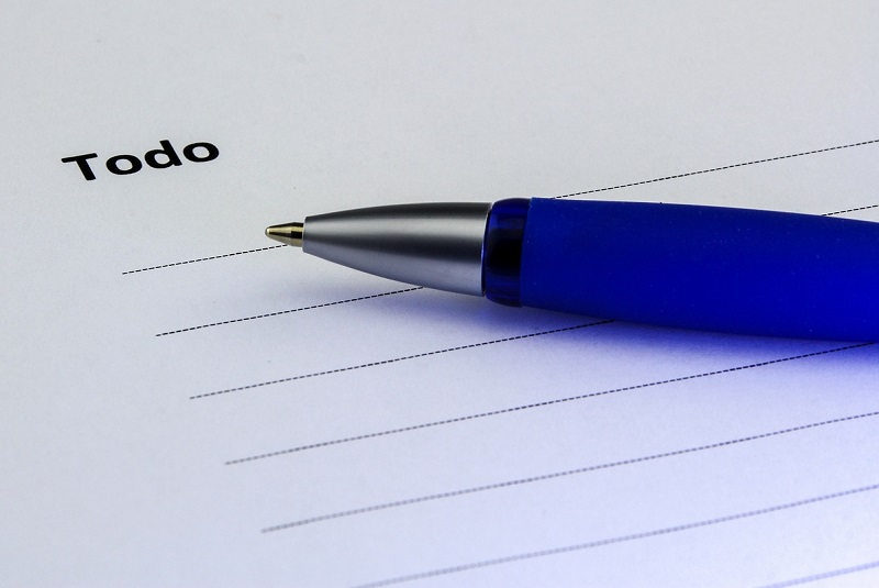 Pen on a to do list
