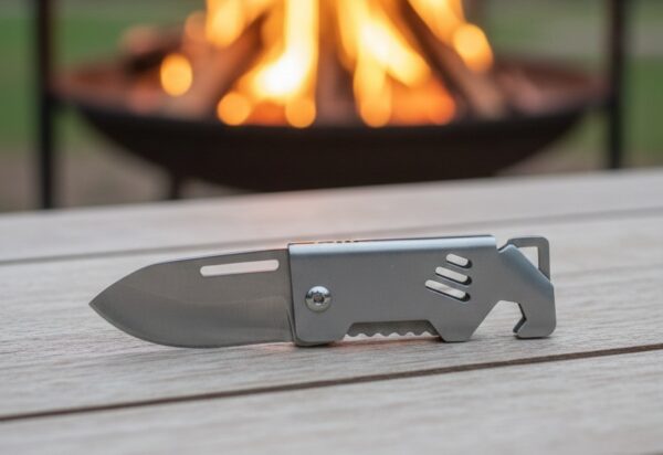 L&L knife next to fire
